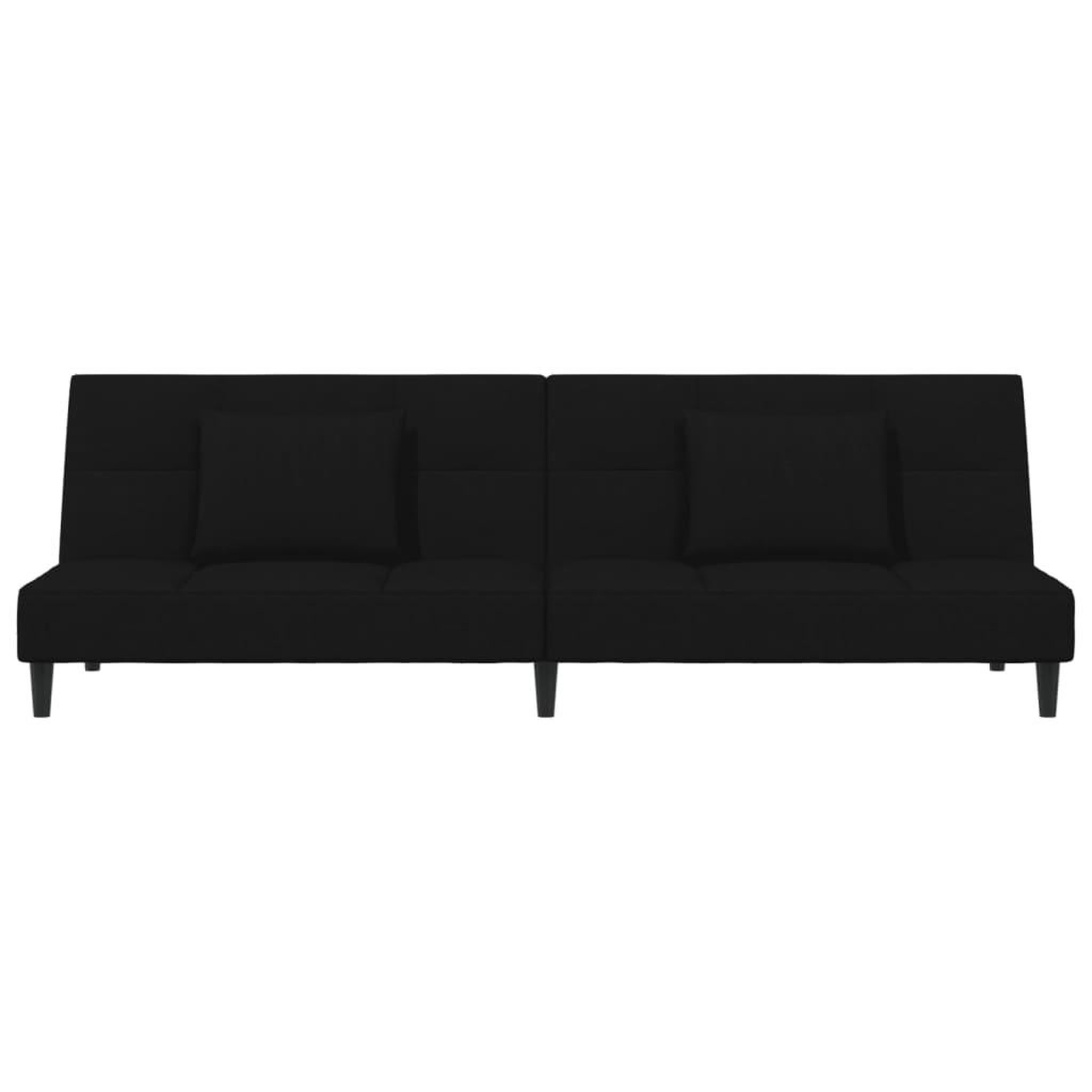 Voir la diapositive 4 : VIDAXL Canape-lit a 2 places avec deux oreillers Noir Velours