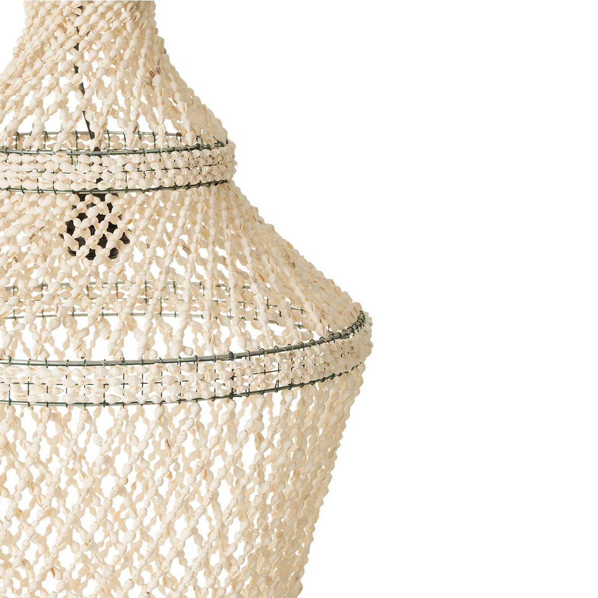 Voir la diapositive 5 : J-LINE Lampe suspension coquillage  lisa  128cm naturel