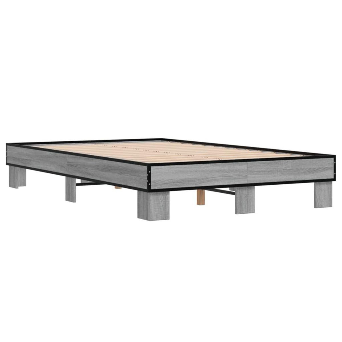 VIDAXL Cadre de lit sans matelas sonoma gris 140x200 cm