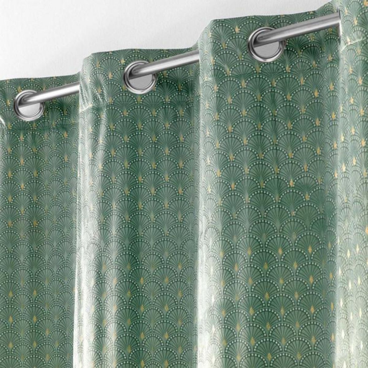 Paris Prix Rideau à Œillets Imprimé  Bellagold  140x240cm Kaki