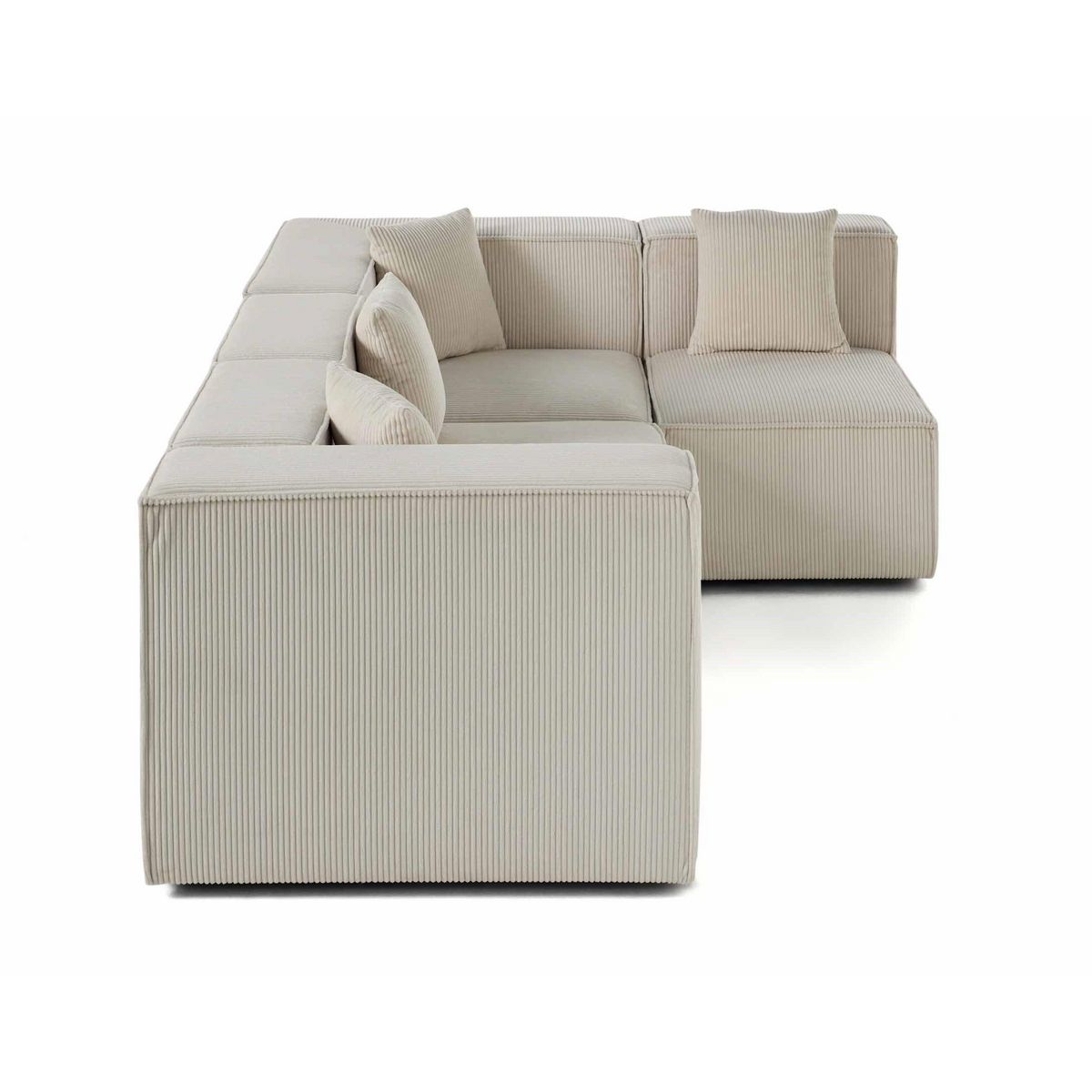 LISA DESIGN Arty - canapé modulable d'angle droit 4 places - en velours côtelé