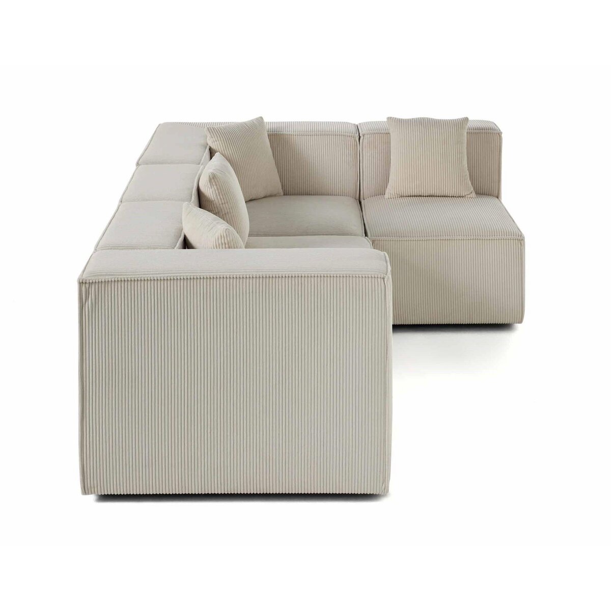 LISA DESIGN Arty - canapé modulable d'angle droit 4 places - en velours côtelé