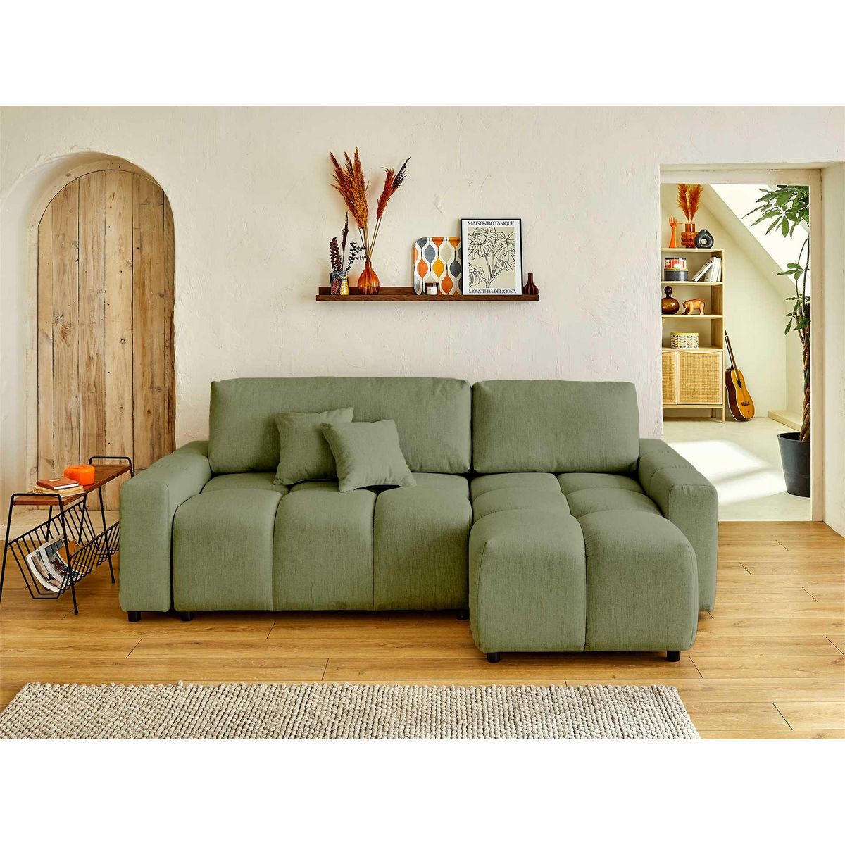 LISA DESIGN Crocus - canapé d'angle réversible - 4 places - convertible avec coffre - en tissu