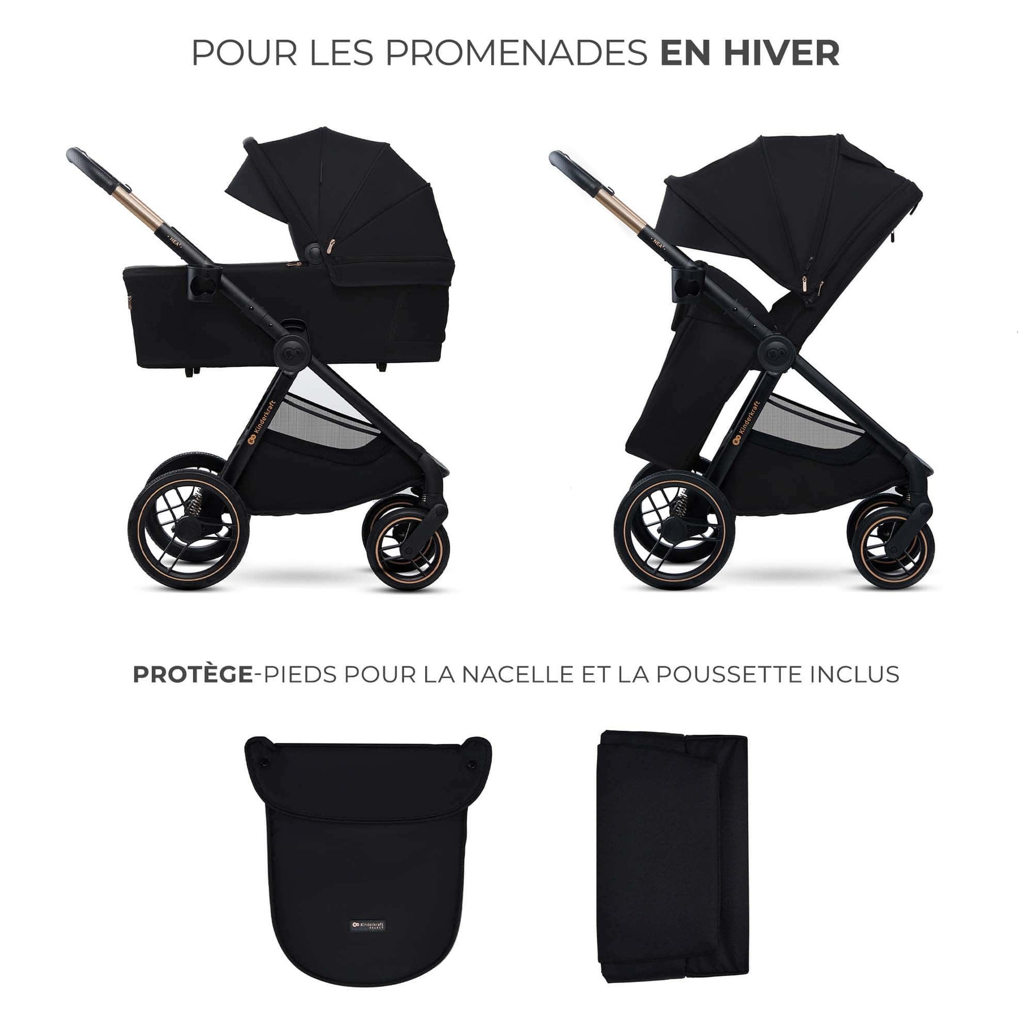 Voir la diapositive 4 : KINDERKRAFT Poussette combinée polyvalente 2 en 1 avec siège réversible à 27 kg