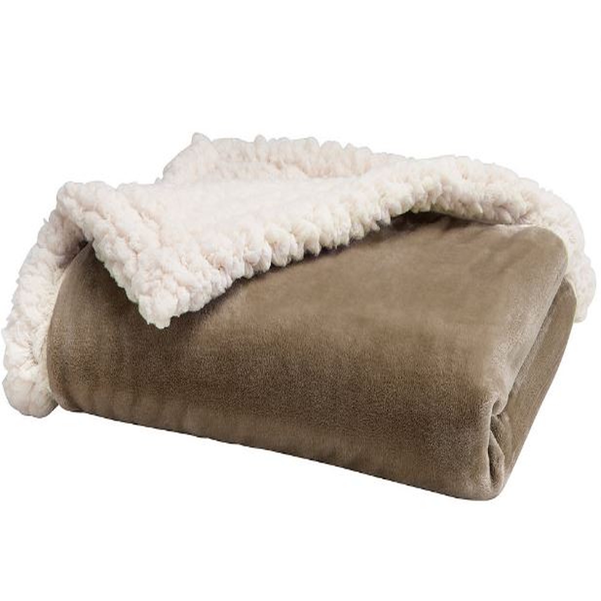 Babycalin Couverture bébé sherpa bi matière 75 X 100 cm toucher ultra doux 