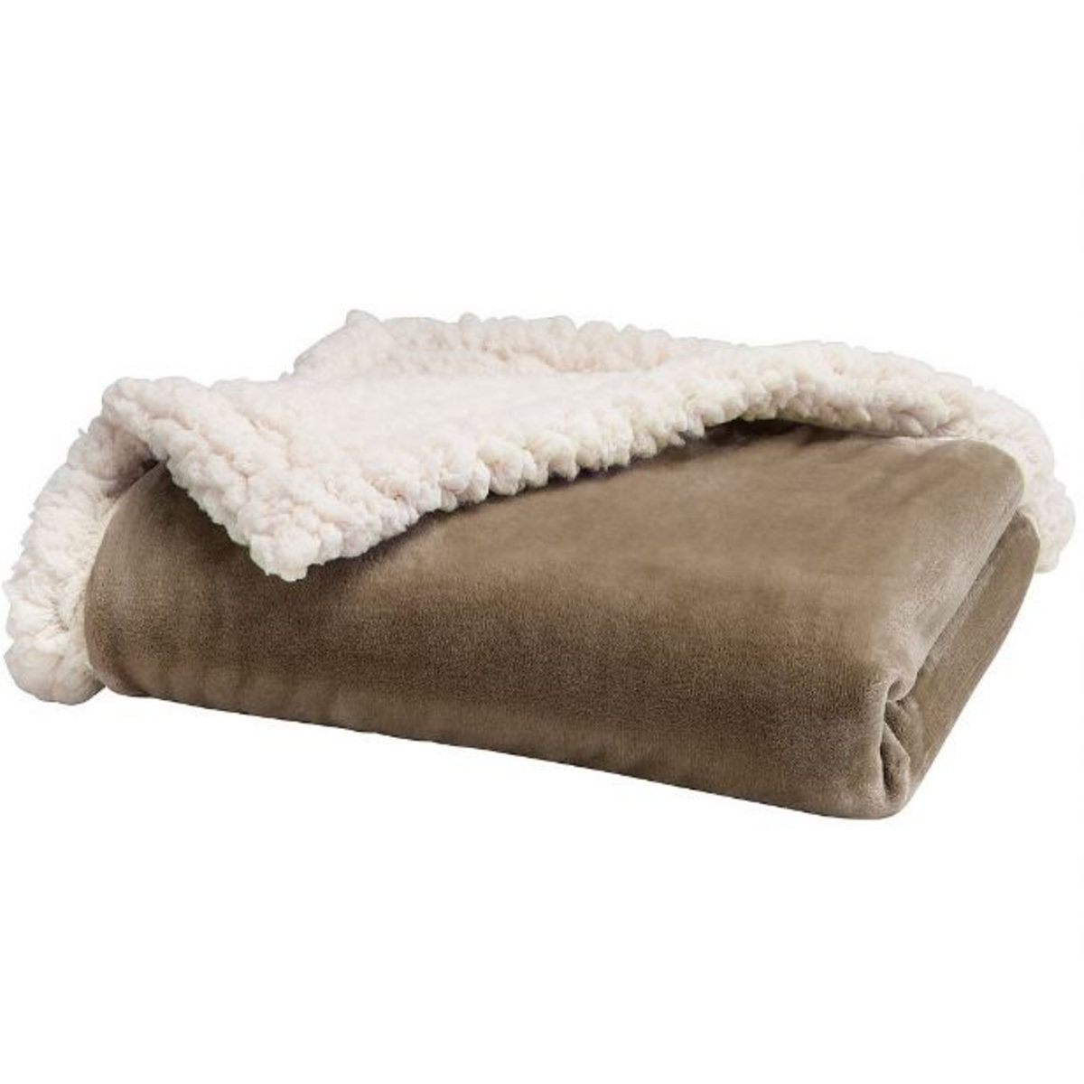 Babycalin Couverture bébé sherpa bi matière 75 X 100 cm toucher ultra doux 