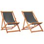 Voir la diapositive 2 : VIDAXL Chaises de plage pliables lot de 2 gris tissu