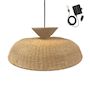 Voir la diapositive 1 : Lumisky Suspension d'extérieur nomade solaire DARMA Bois Rotin D80 CM