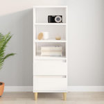 VIDAXL Buffet haut Blanc brillant 40x36x110 cm Bois d'ingenierie
