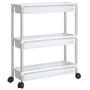 Voir la diapositive 2 : VIDAXL Chariot de rangement a 3 niveaux Argente et blanc Aluminium