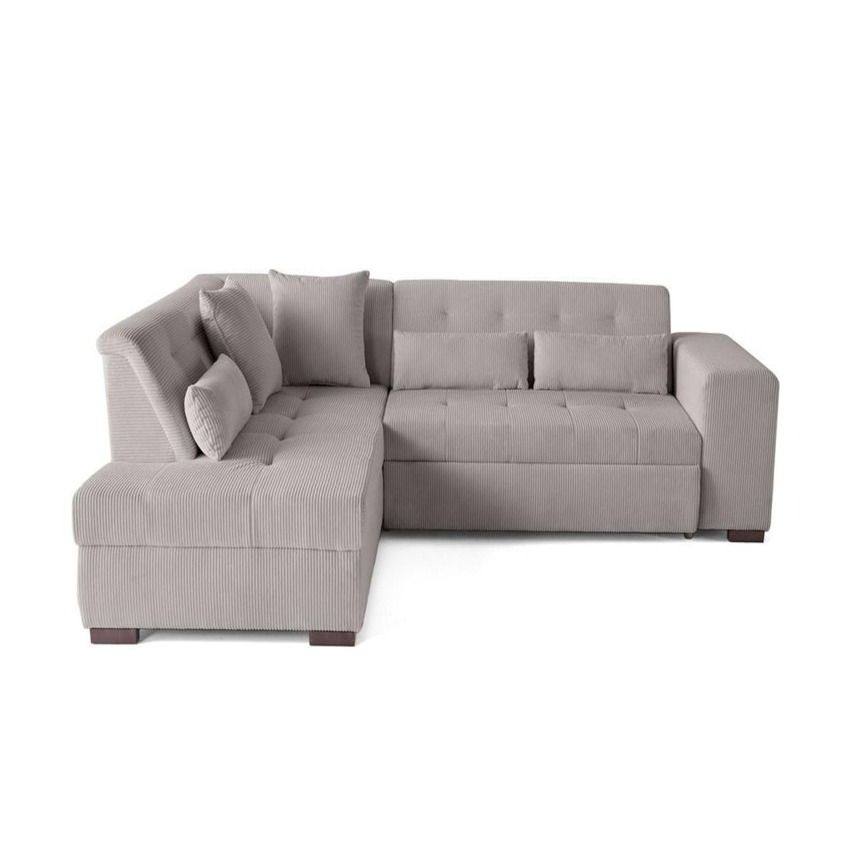 LISA DESIGN Vermont - canapé d'angle gauche - 5 places - convertible - en velours côtelé