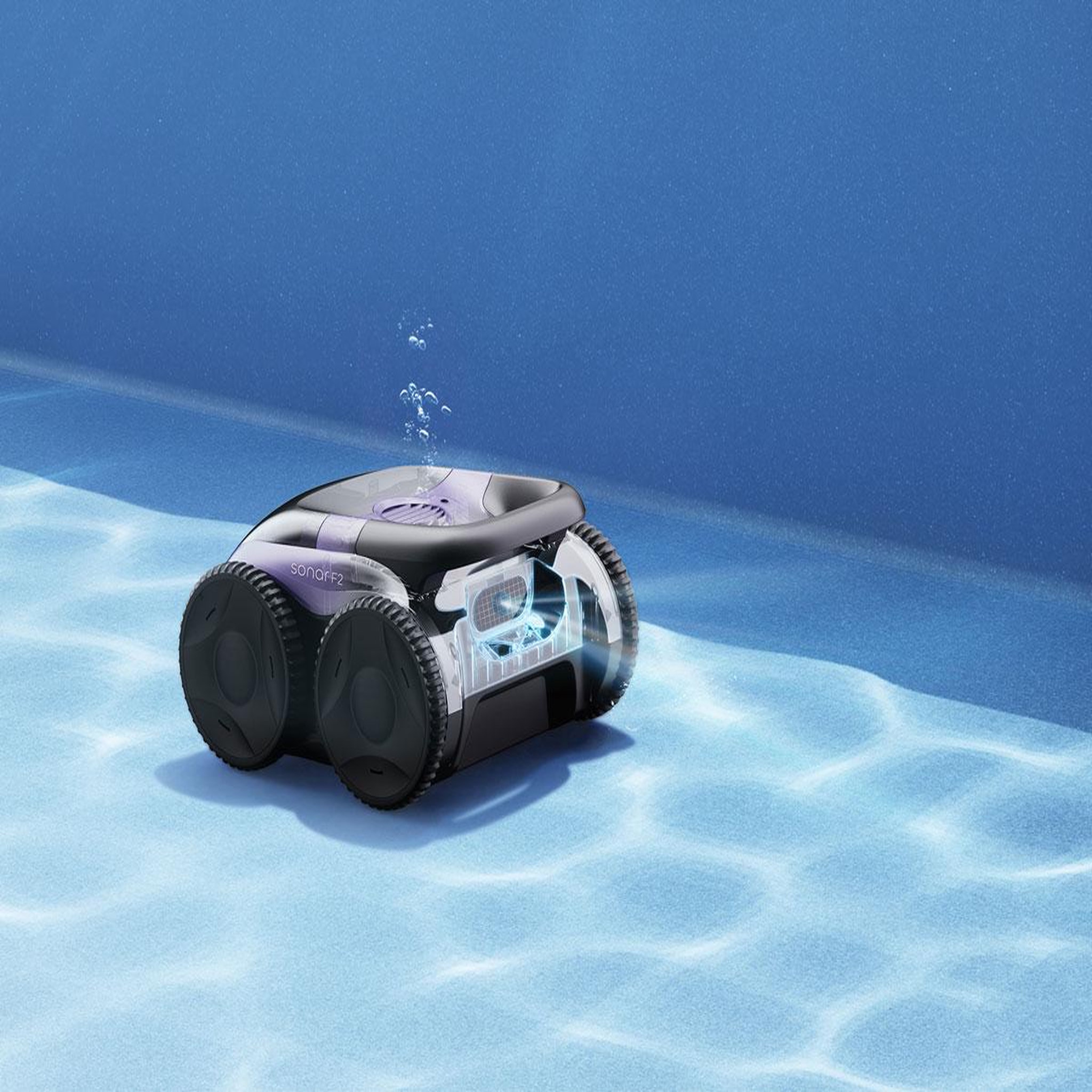 Voir la diapositive 4 : MAYTRONICS Robot aspirateur de piscine sans fil fond uniquement, durée de cycle jusqu'à 1h30, pour piscines hors-sol et enterrées, jusqu'à 8 mètres - sonar f2