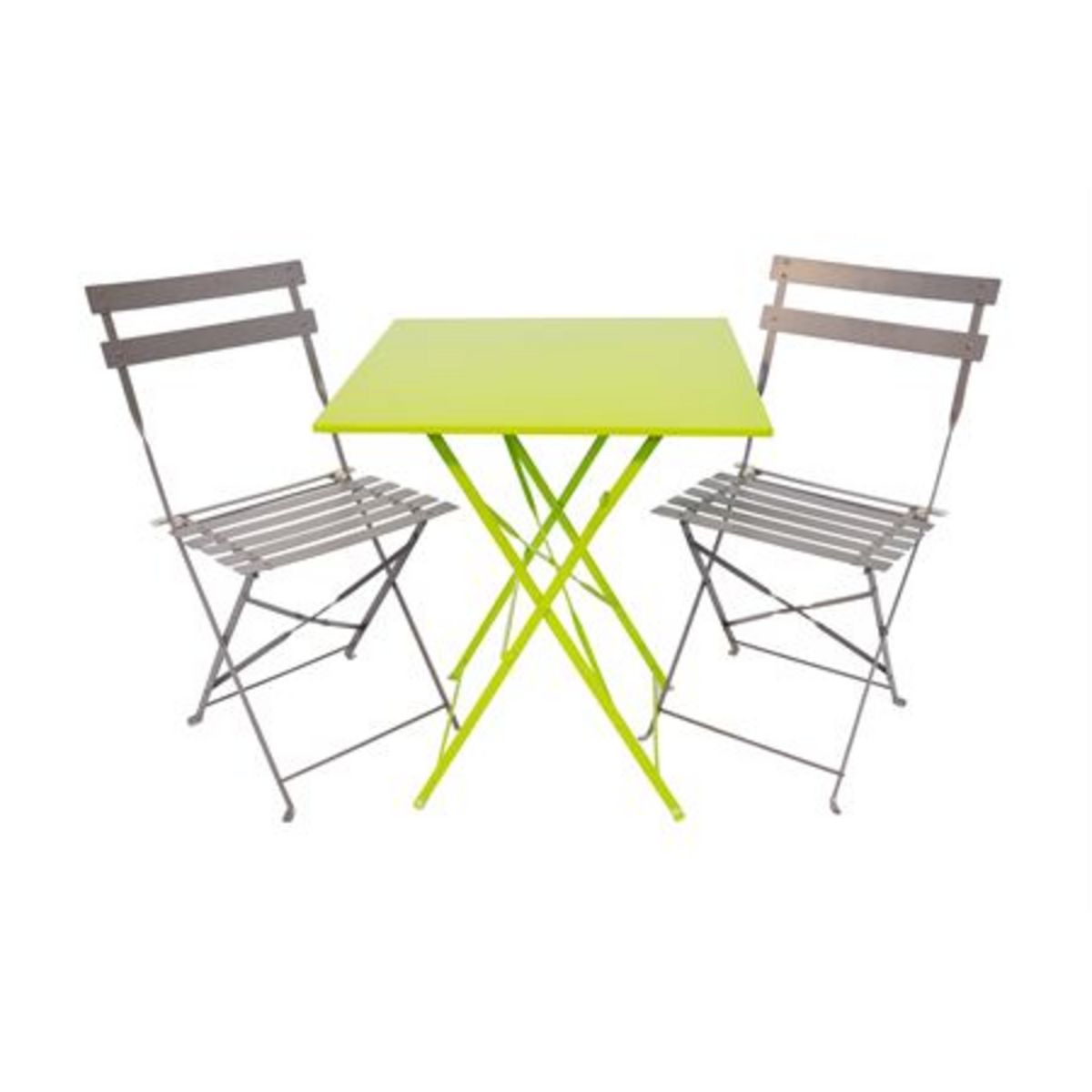 GARDENSTAR Table de jardin pliante 60x60cm acier vert POP