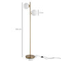 Voir la diapositive 3 : HOMCOM Lampadaire design néo-rétro 2 boules max. 40 W métal doré
