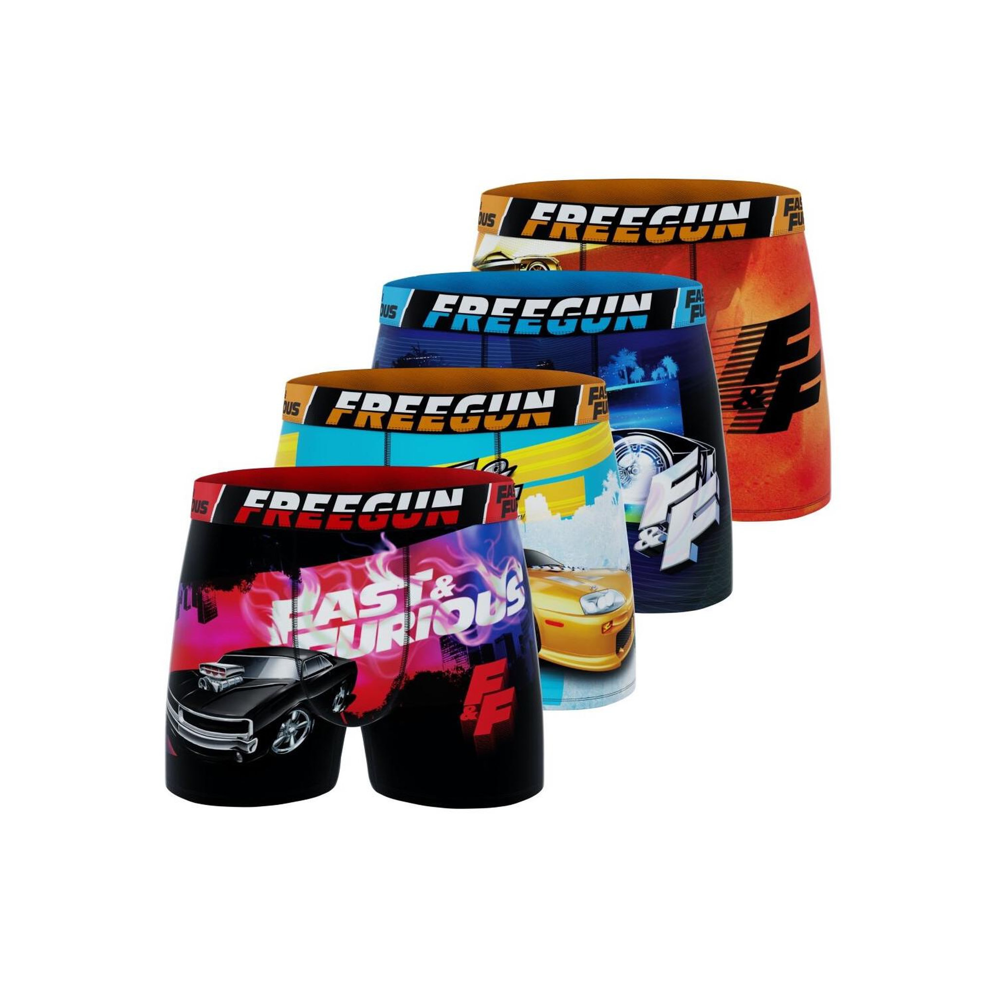 Voir la diapositive 1 : FREEGUN Lot de 4 boxers homme Fast and Furious