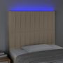 Voir la diapositive 3 : VIDAXL Tete de lit a LED Creme 100x5x118/128 cm Tissu