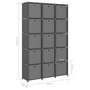 Voir la diapositive 6 : VIDAXL Etagere a 15 cubes avec boîtes Gris 103x30x175,5 cm Tissu