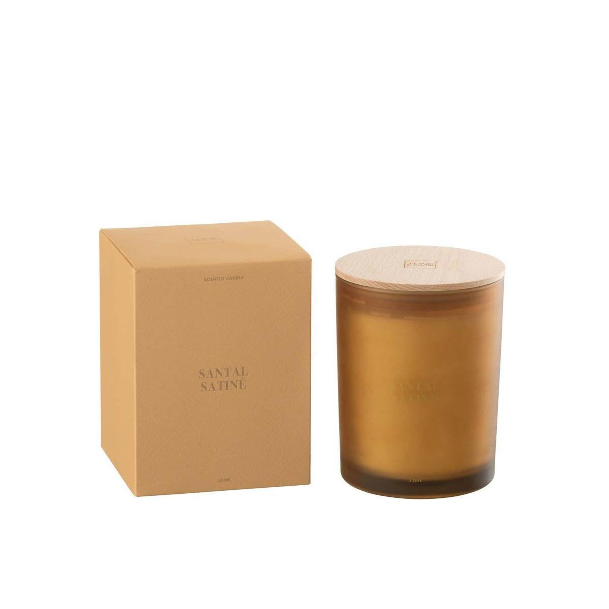 Voir la diapositive 2 : J-LINE Bougie parfumée  accords essentiels  14cm santal satiné