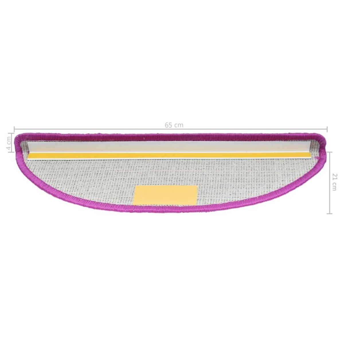 VIDAXL Tapis d'escalier 10 pcs 65x21x4 cm Violet