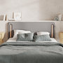 Voir la diapositive 2 : Rendez vous déco Tête de lit en tissu gris 140 cm-Katia