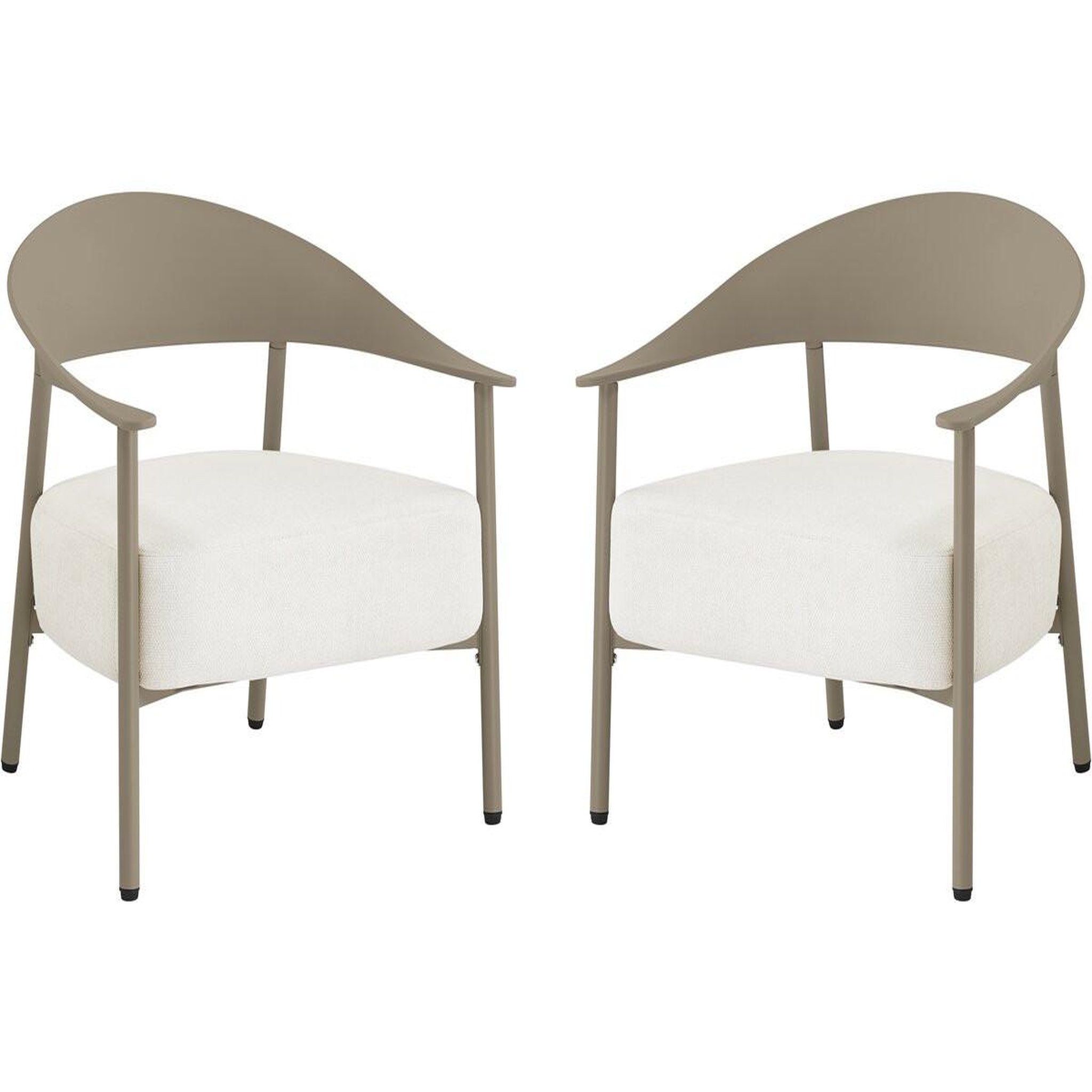 Habitat et Jardin Lot de 2 fauteuils de jardin en plastique et métal  céora  - taupe
