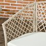 Voir la diapositive 5 : OUTSUNNY Ensemble salon de jardin 2 places 3 pièces avec coussins résine tressée beige