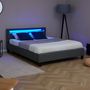 Voir la diapositive 4 : IDIMEX Lit LED double PINOT 140x190 cm, avec sommier, revêtement synthétique