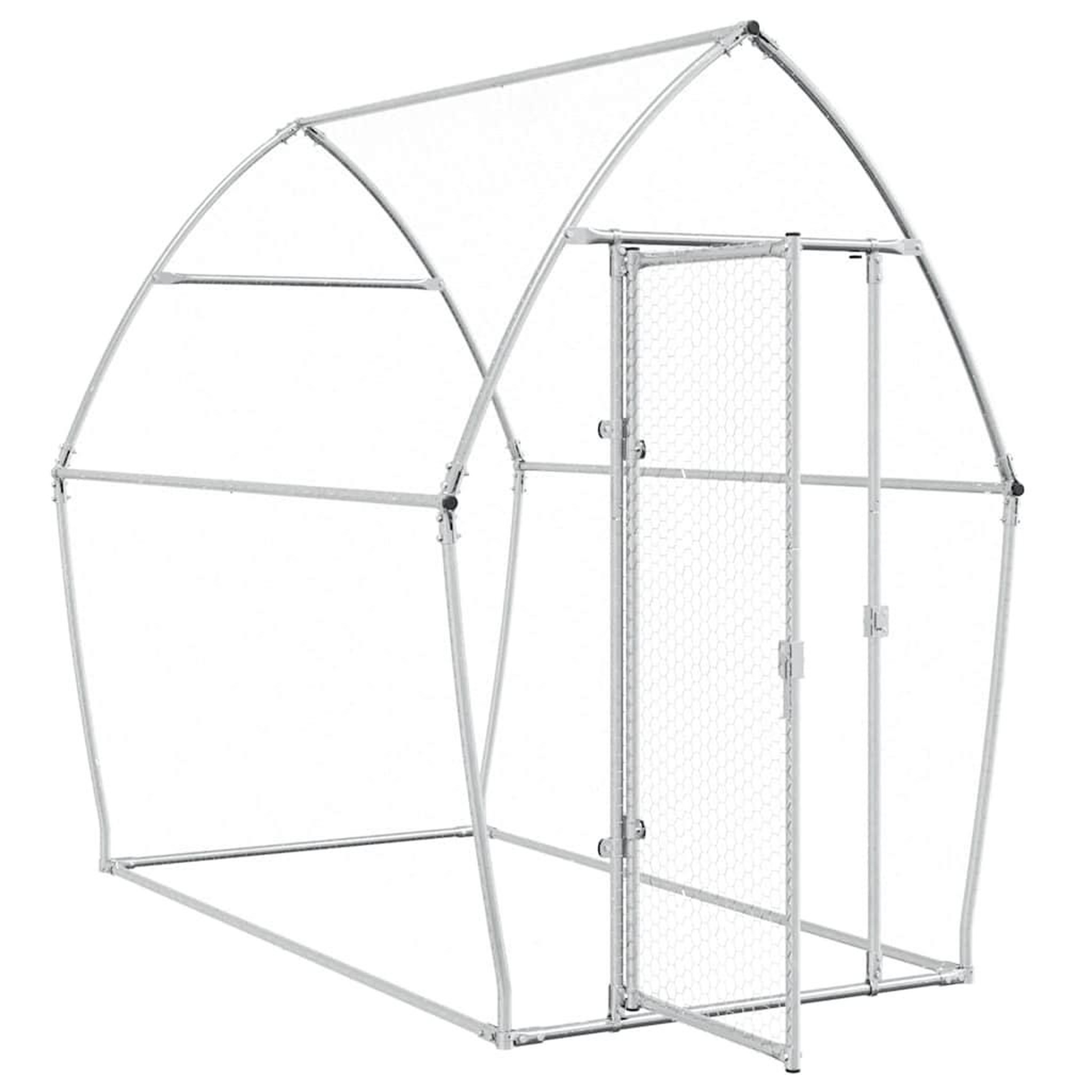 Voir la diapositive 4 : VIDAXL Cage pour poules argente 200x105x182 cm acier galvanise