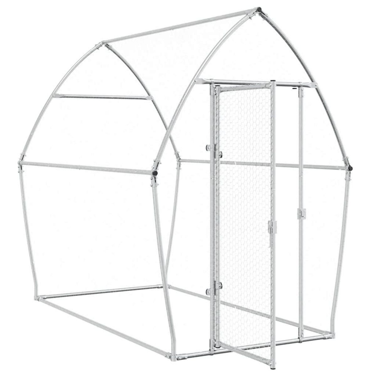 VIDAXL Cage pour poules argente 200x105x182 cm acier galvanise