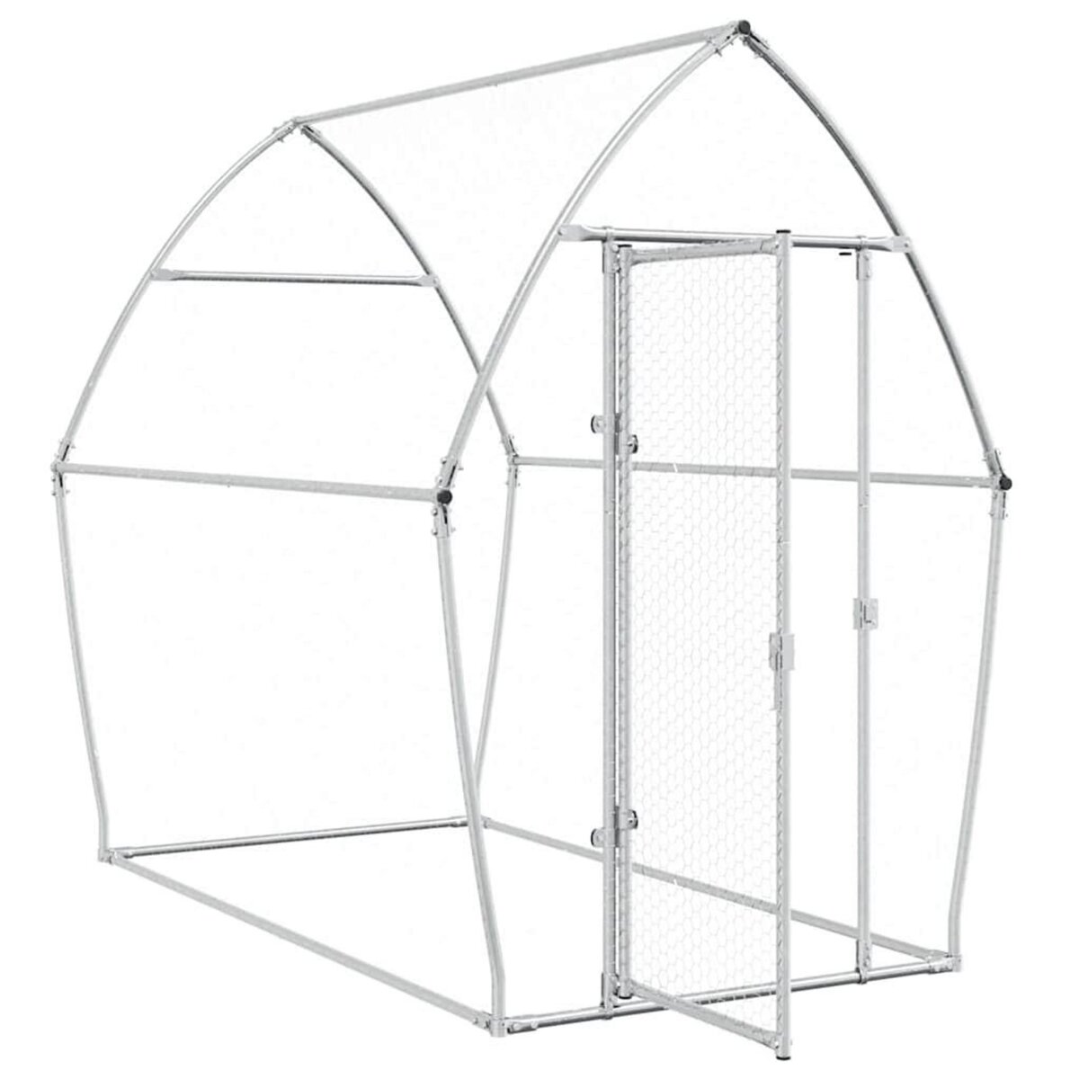 VIDAXL Cage pour poules argente 200x105x182 cm acier galvanise