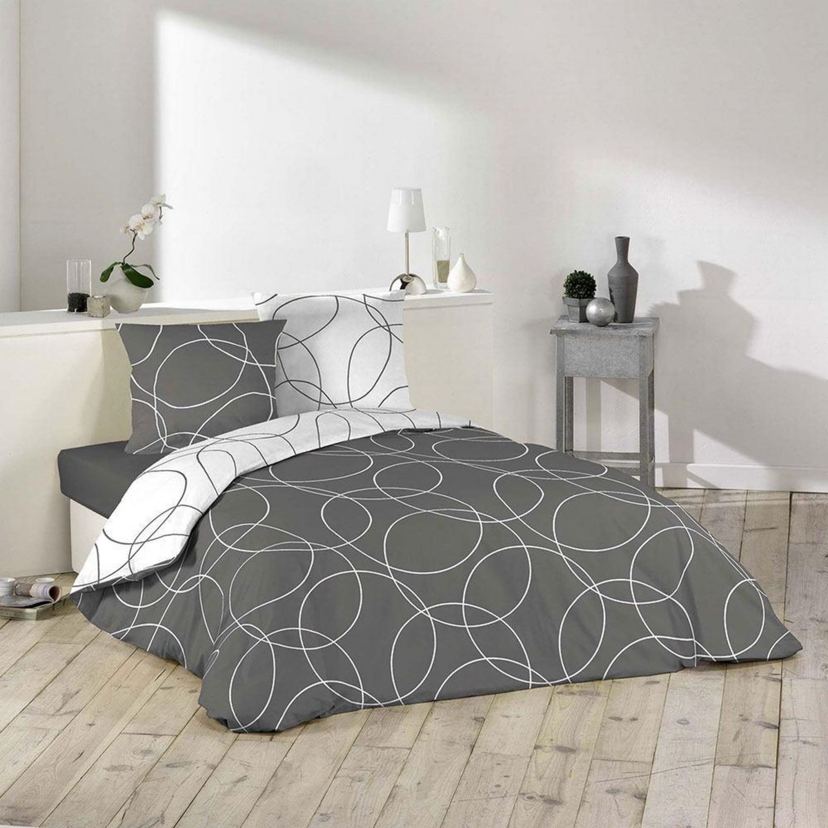 Douceur d'Intérieur Housse de couette microfibre 220x240 Elton + 2 taies