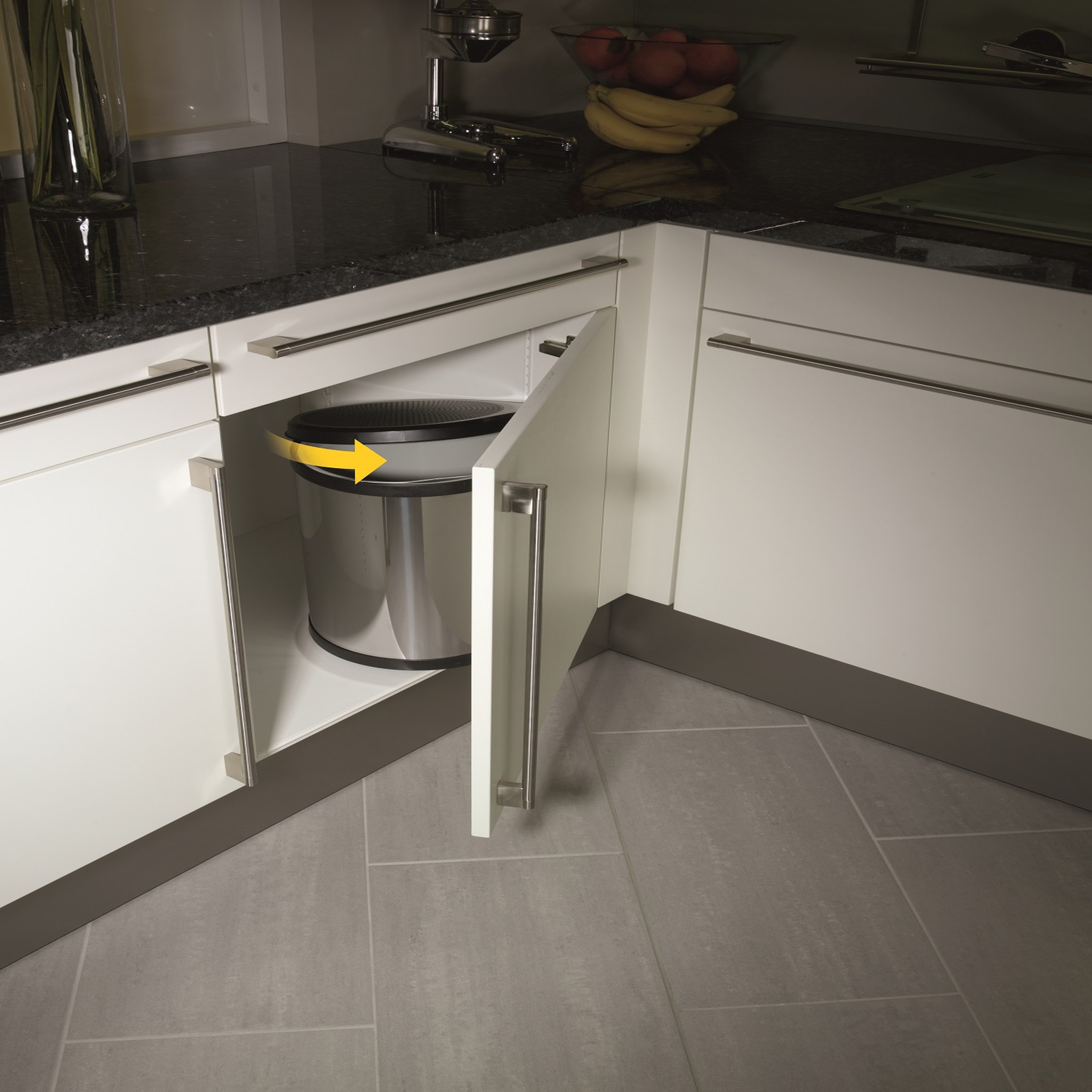 Voir la diapositive 3 : HAILO Poubelle encastrable à ouverture automatique 15L Inox