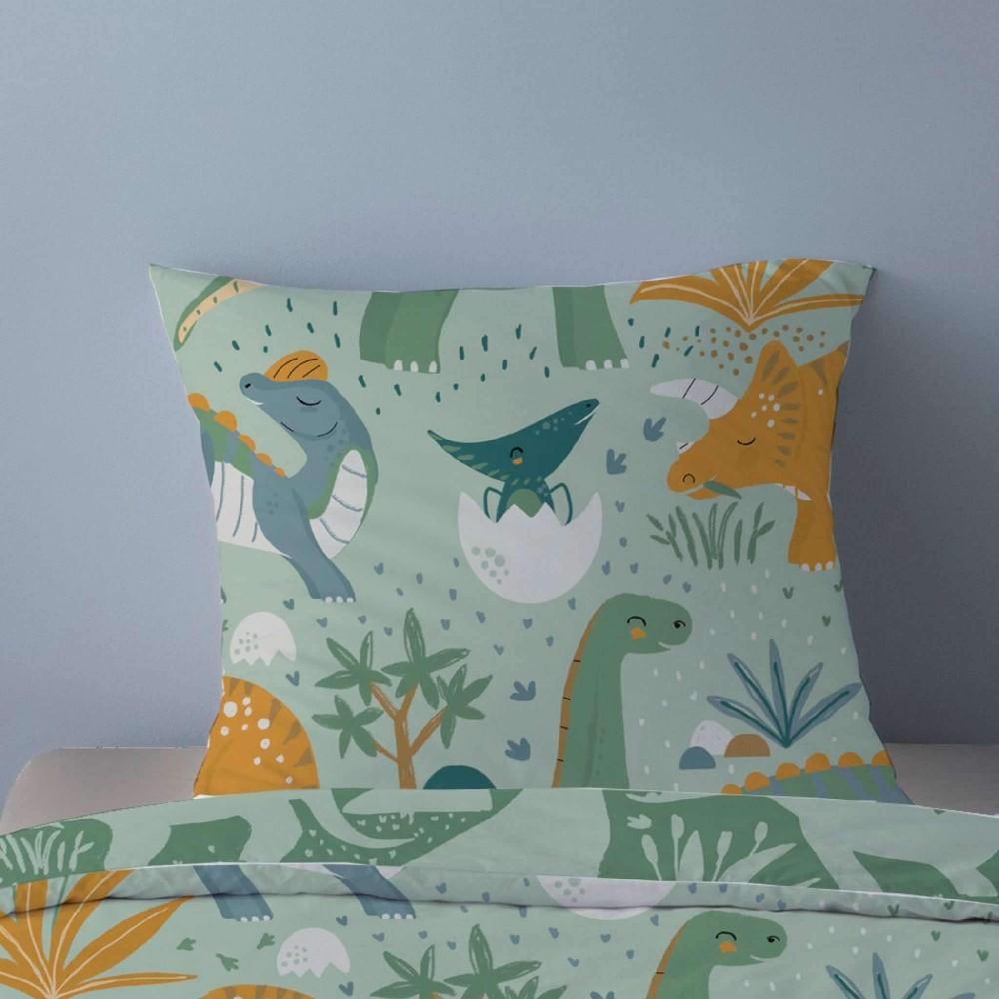 Voir la diapositive 2 : Dourev Housse de couette 140x200 Petite dino + 1 taie