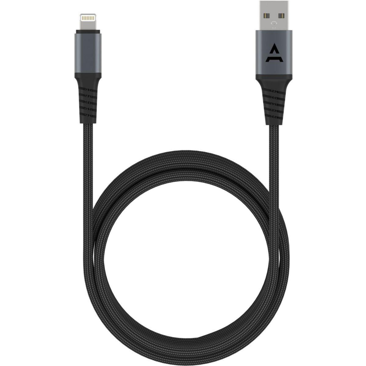ADEQWAT Câble Lightning vers USB 3M renforcé certifié Apple Noir