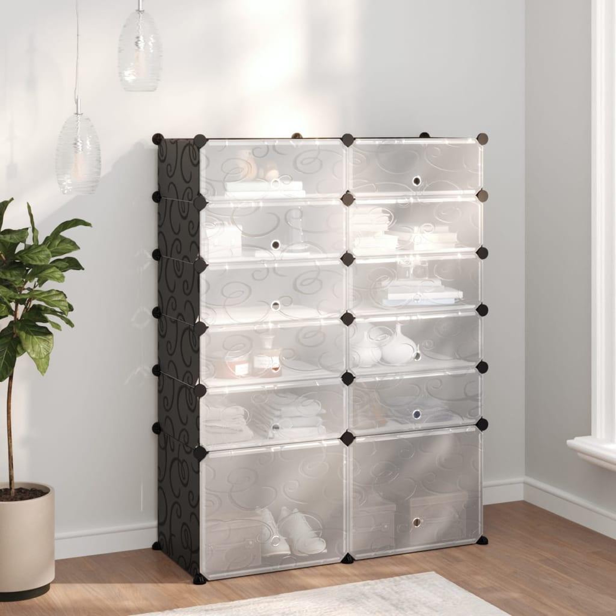 Voir la diapositive 1 : VIDAXL Etagere a chaussures Noir 94x37x125 cm PP
