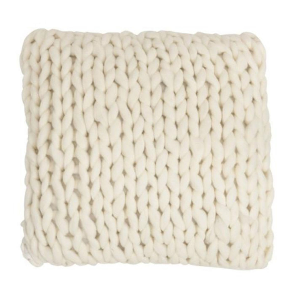 Paris Prix Coussin Déco Carré  Tricoté  40x40cm Blanc