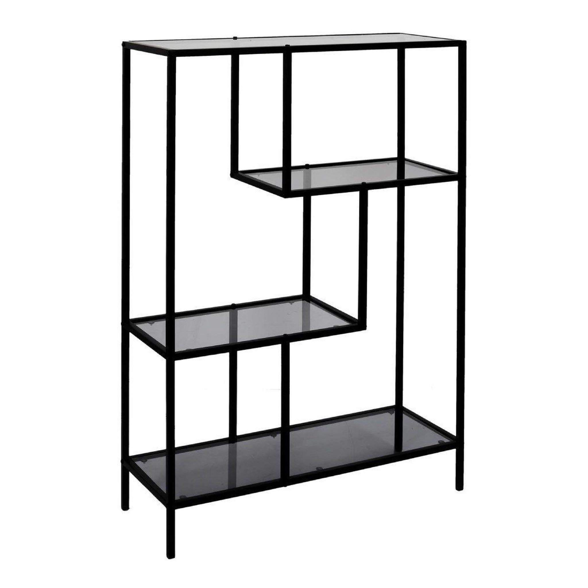 The Home Deco Factory Étagère en Verre Fumé  Edison  113cm Noir