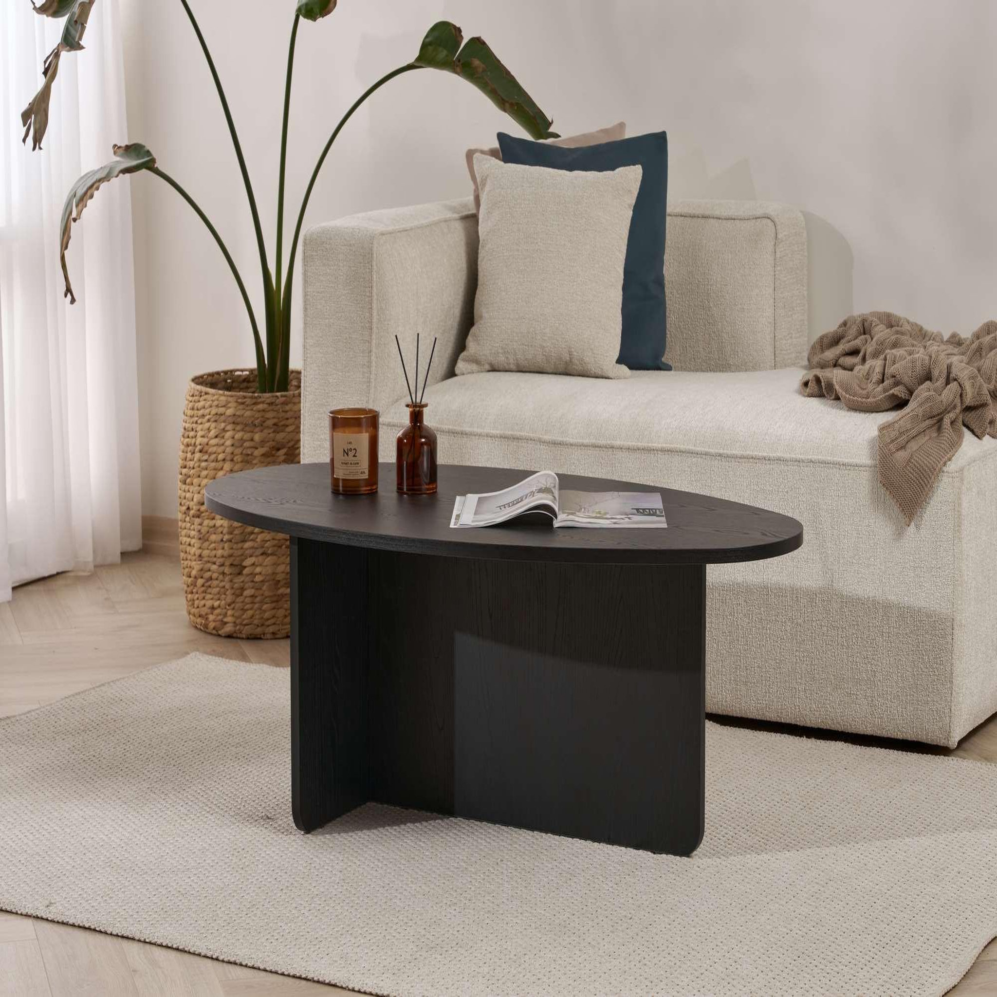 Voir la diapositive 3 : Habitat et Jardin Table basse en bois  orba  - 120 x 65 x 40 cm - bois noir
