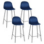 Voir la diapositive 1 : TOILINUX Lot de 4 Tabourets de bar design velours Ima