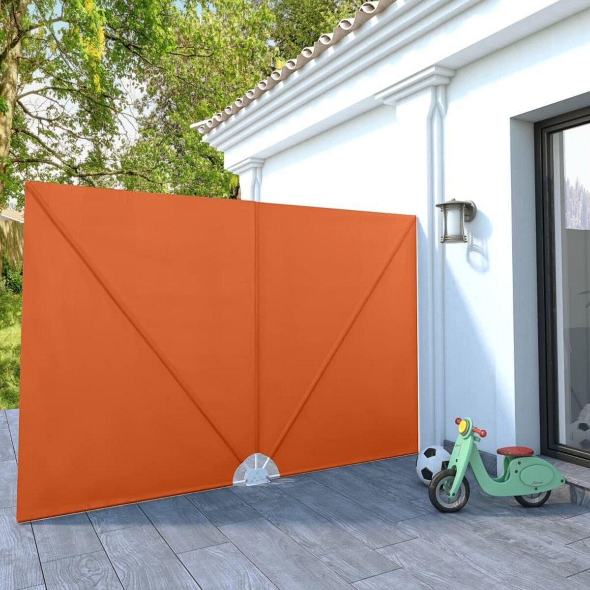 VIDAXL Auvent lateral pliable de terrasse Terre cuite 300 x 200 cm