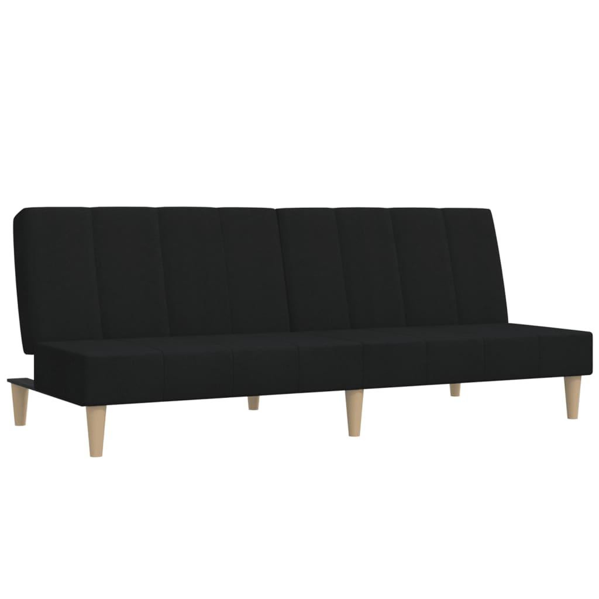 Voir la diapositive 2 : VIDAXL Canape-lit a 2 places noir tissu