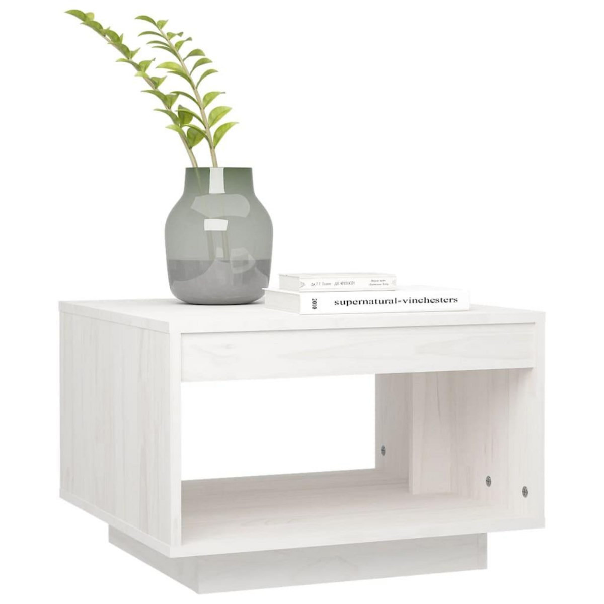 VIDAXL Table basse blanc 50x50x33,5 cm bois de pin massif