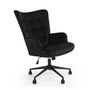 Voir la diapositive 2 : Paris Prix Fauteuil de Bureau Velours  Verner  96cm Noir