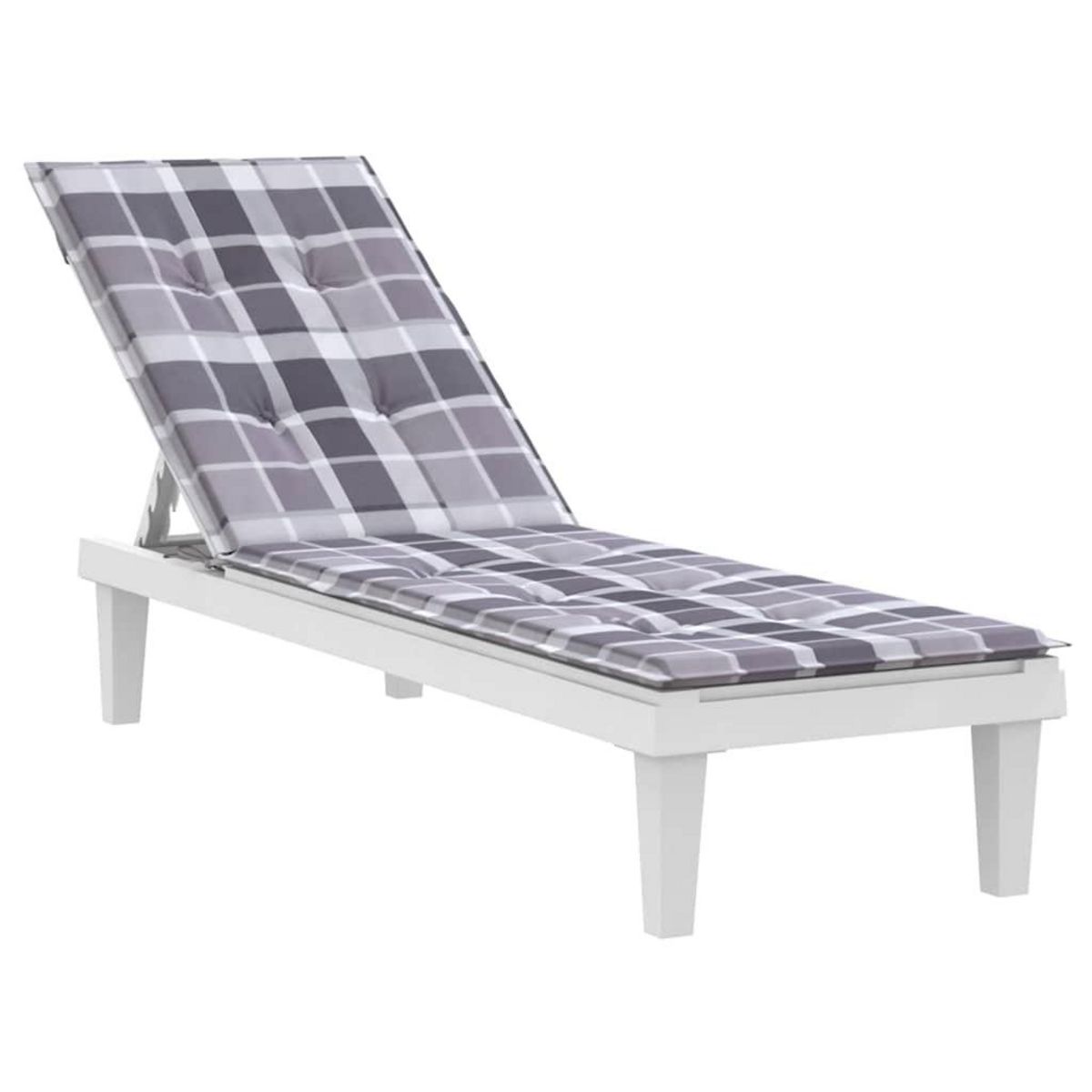 VIDAXL Coussin de chaise de terrasse carreaux gris (75+105)x50x4 cm