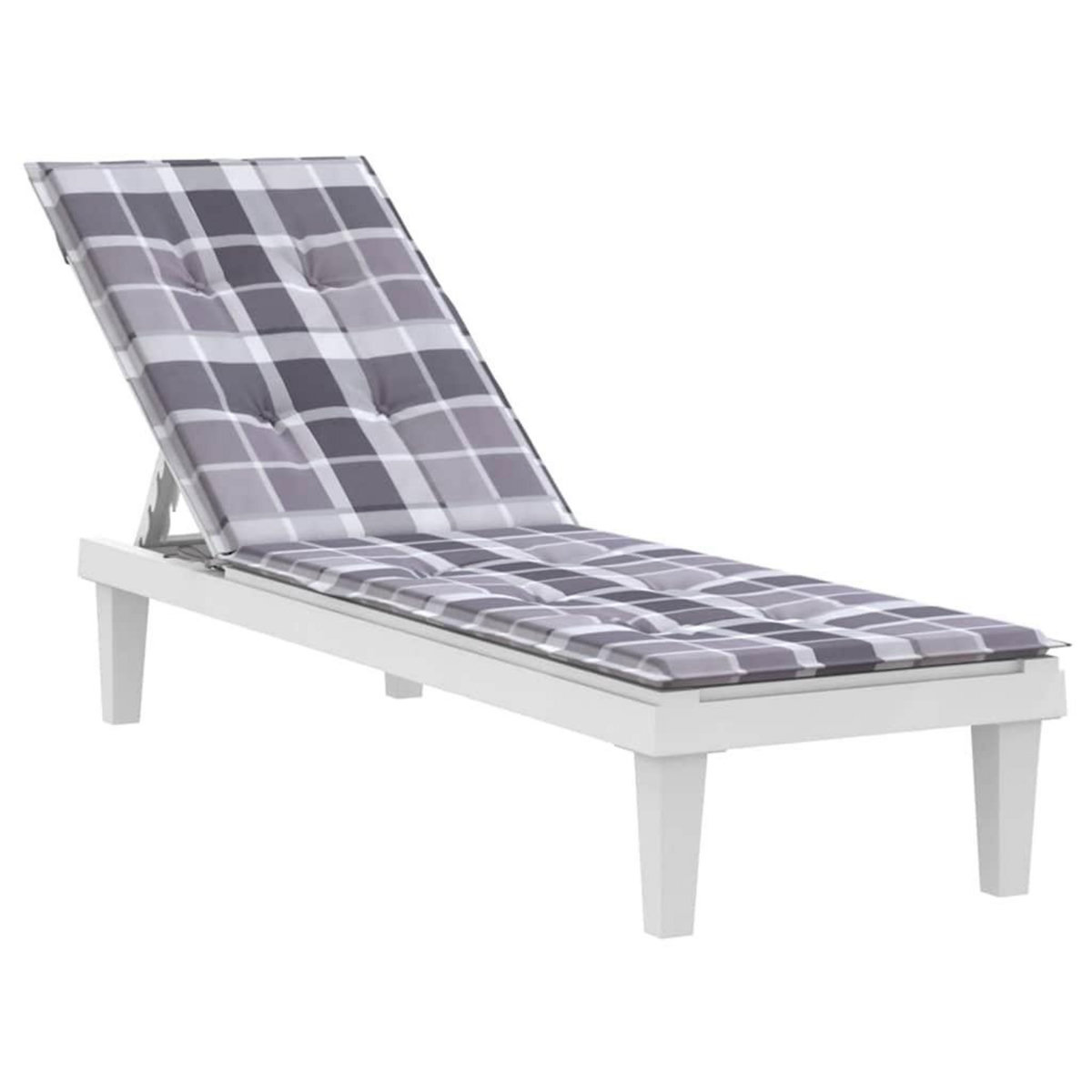 VIDAXL Coussin de chaise de terrasse carreaux gris (75+105)x50x4 cm