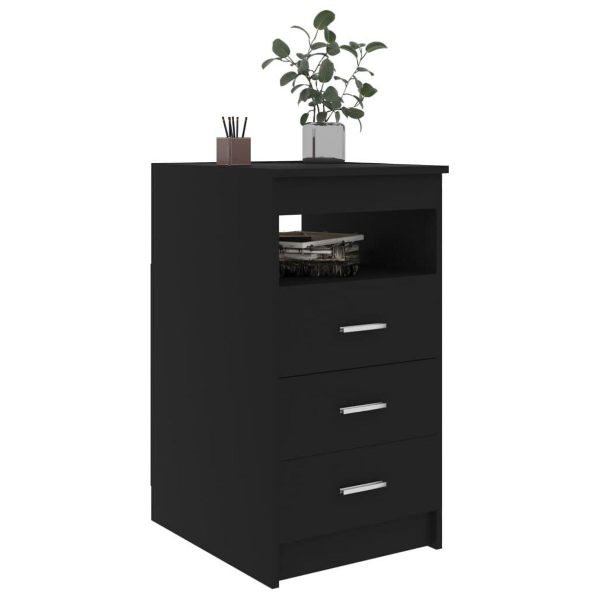 VIDAXL Armoire a tiroirs Noir 40x50x76 cm Bois d'ingenierie