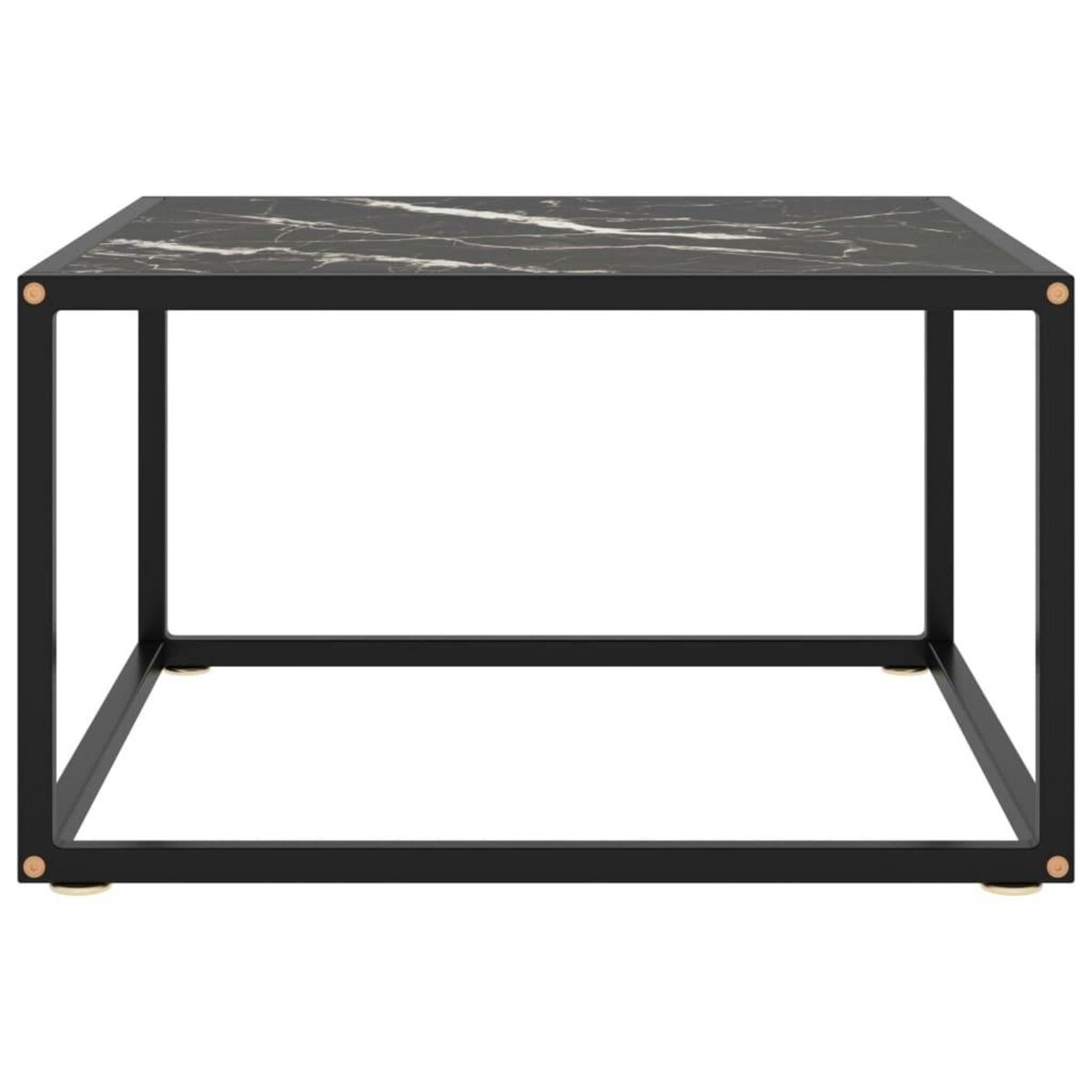 VIDAXL Table basse Noir avec verre marbre noir 60x60x35 cm