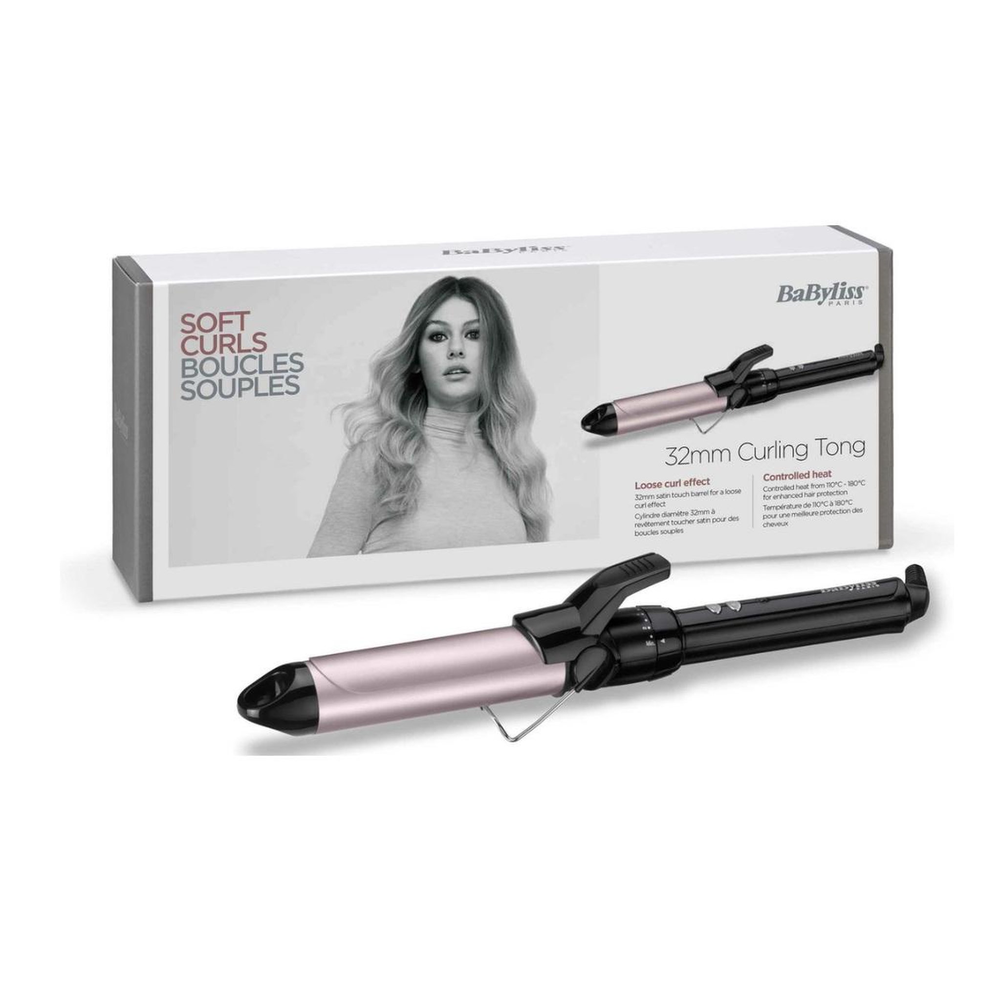 Voir la diapositive 6 : BABYLISS Fer à boucler noir/rose - C332E