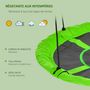 Voir la diapositive 4 : OUTSUNNY Balançoire nid d'oiseau ronde balançoire panier Ø 110 cm 4 anneaux inclus métal époxy Oxford haute densité vert