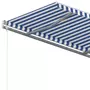 VIDAXL Auvent manuel retractable avec poteaux 4,5x3 m Bleu et blanc